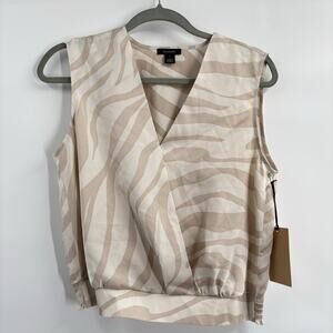 Halogen Wrap Blouse Top Small Silky Animal Print Y2K Mob Wife